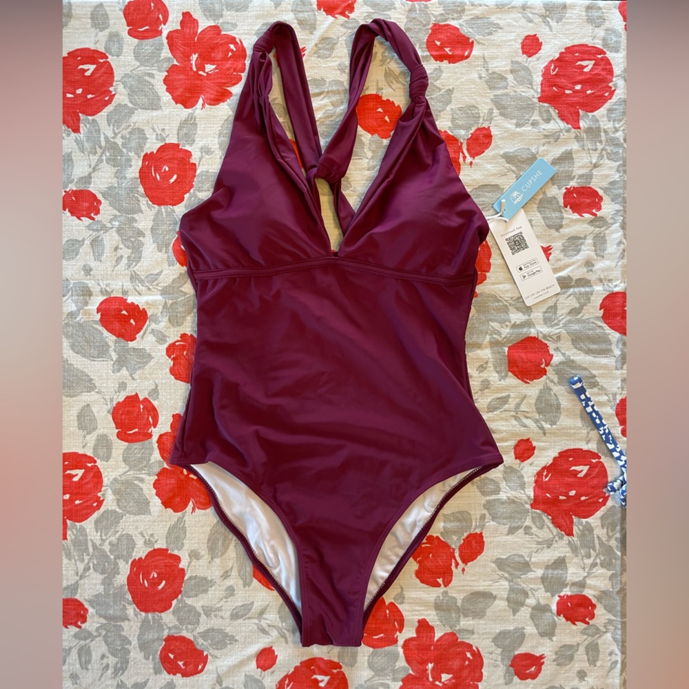 Maroon cupshe one piece bathing suit